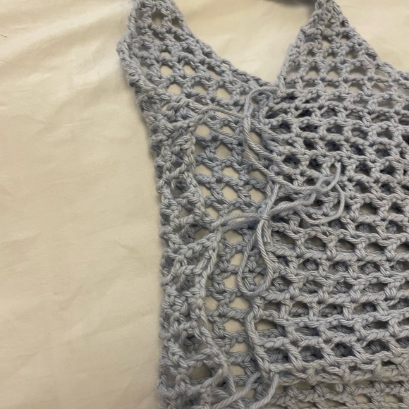 handmade crochet mesh heart crop top - Picture 4 of 4